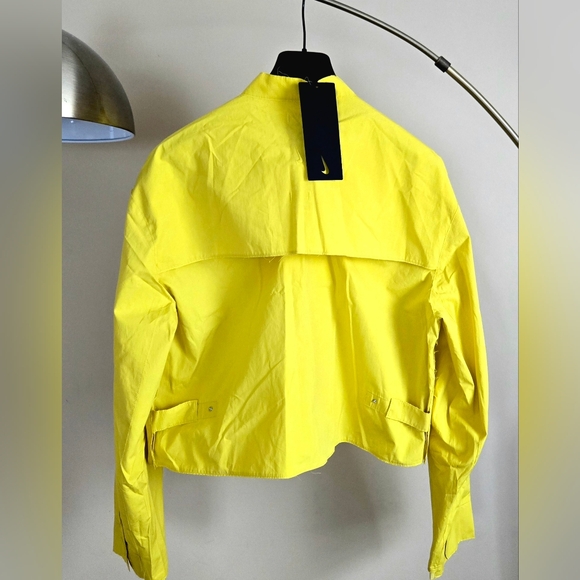 NWT NIKE × EVERY STITCH CONSIDERED Bright Yellow Raw-Cut Jacket Size:M ITALY - Picture 2 of 16